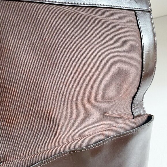 Vintage Kenneth  Cole New York 90s Minimalist Dark Chocolate Brown Shoulder Bag - Picture 9 of 12